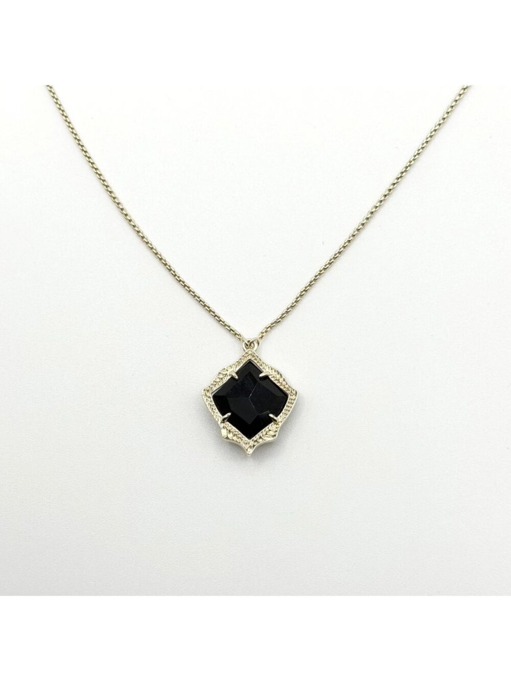 Kendra Scott Gold Kacey Black Glass Long Pendant Necklace